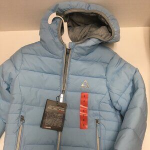 Gerry Kids Jersey Lined Jacket Hooded Blue Girls Boys Size 6 Unisex Winter